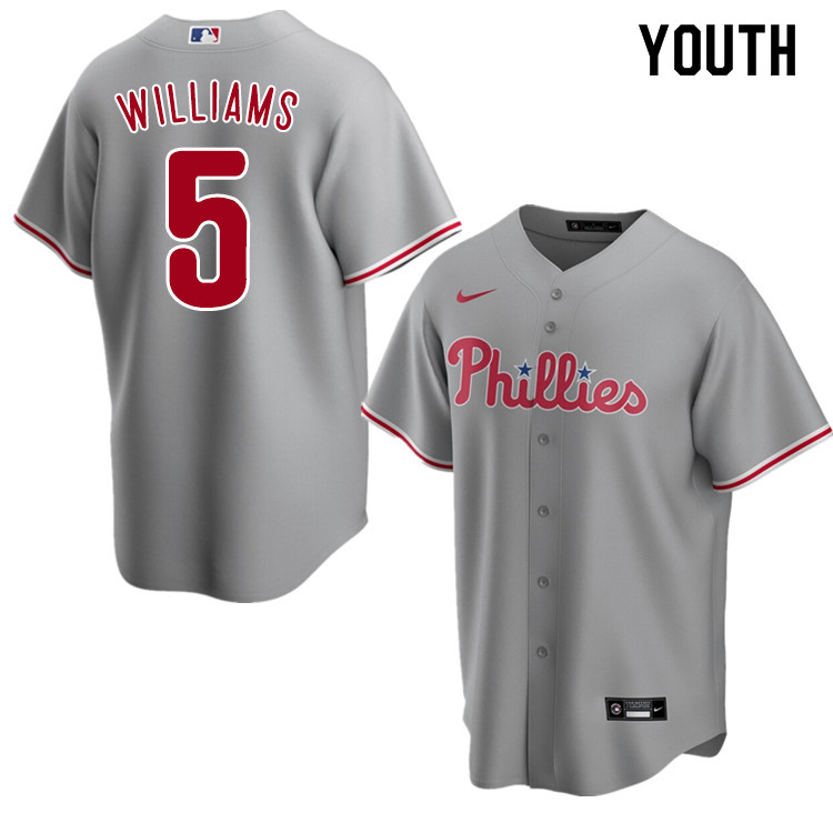 Nike Youth #5 Nick Williams Philadelphia Phillies Baseball Jerseys Sale-Gray